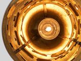 an overhead view of a light fixture with a circular design