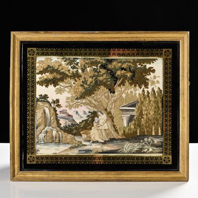 l'image d'une photo représentant un tableau d'une femme dans les bois