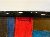 a picture of a close up of a painting on the wall