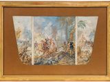 an image of a painting of a group of men riding horses