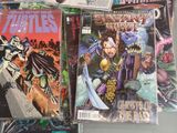 a lot of comic books on the table