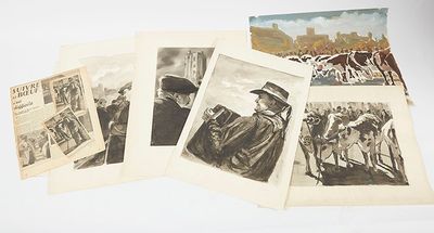 de nombreuses vieilles photos d'hommes coiffés de chapeaux, posées sur une table