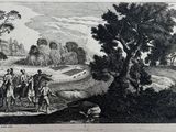 an old picture of a group of people riding horses in a field
