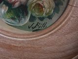 a picture of a painting of flowers in a vase
