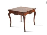 an image of a small wooden table with a drawer underneath it