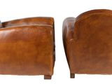 pair of vintage leather club chairs