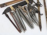 many different types of weapons that are on the table