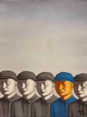 une image représentant un tableau où l'on voit un homme entouré d'un groupe d'hommes