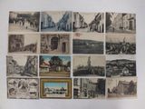 an old photo of a bunch of old postcards with pictures of buildings