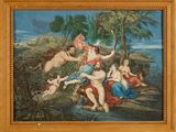 an image of a painting of a group of people in a wooded area