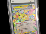 a close up of a pokemon card in a plastic holder