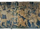 une image représentant une tapisserie sur laquelle figure un groupe de personnes