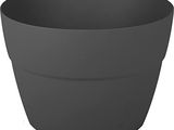 un pot noir sur fond blanc, sur fond blanc