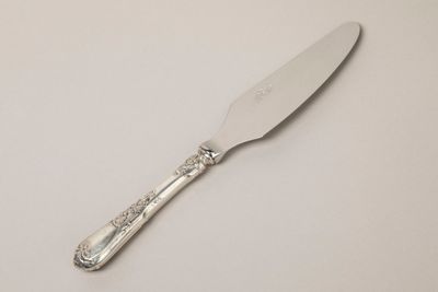 PELLE à tarte à manche en argent fourré 925°/°°, lame inox, …