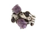 bague en argent sterling sertie d'améthorate et de pierres d'améthorate