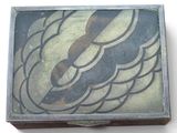 a box with a design on it on a white surface
