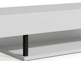 an image of a white console table with black legs