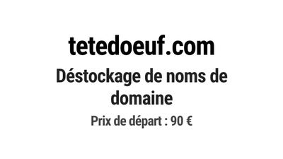 Nom de domaine tetedoeuf.com. Catégorie: Éducation et format…