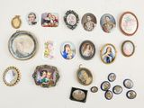 a lot of pictures on the wall of this room