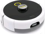 an image of a robotic vacuum cleaner on a white surface