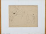 dessin représentant un homme à cheval et une femme à cheval