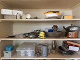 a shelf with many different items on it