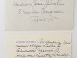 two old envelopes with handwritten letters and a stamp on them