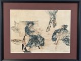 une image représentant un dessin d'un homme et d'une femme jouant avec un cerf-volant