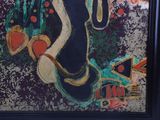 a picture of a painting of an elephant on a wall