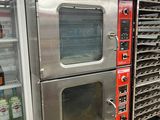 many trays of food that are in the oven
