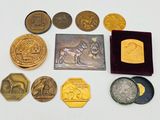 de nombreuses pièces d'or et d'argent sur une surface blanche