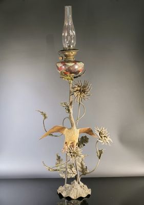 a lamp that is sitting on top of a table