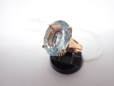 Bague en or et topaze, poids 5,2g, TDD 52,5 - Photo 1