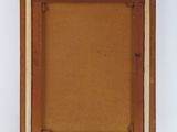 an image of a picture of a brown frame with a white border