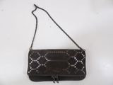 clutch bag with chain strap and studded design
