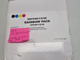 the box has a pink sticker on it that says rainbow pack