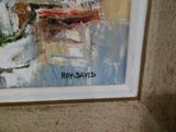 un tableau accroché au mur d'une pièce, représentant une plante en pot