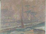 une image représentant un tableau d'un navire dans un port