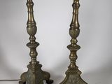 pair of antique brass candlesticks