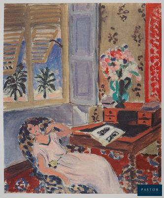 une image représentant un tableau où l'on voit une femme assise sur une chaise devant une fenêtre