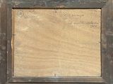 an old picture of a picture of a wooden frame with writing on it