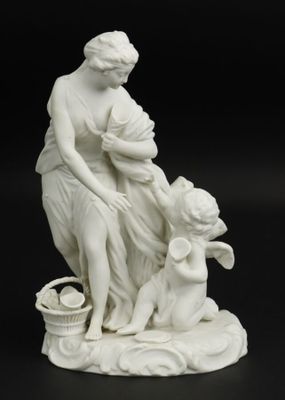 Dans le style du XVIIIe siècle: "Jeune femme et Amour", bisc…