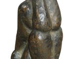 statue of a man sitting on his knees with his head in his hands