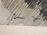 a black and white drawing of a tree in the rain