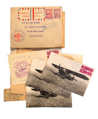 [AÉRONAUTIQUE]. Ensemble 9 volumes et 2 autographes.