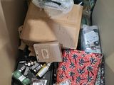 a box full of items sitting on the floor