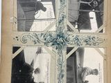four pictures of a man and a woman on a boat