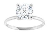 bague de fiançailles en or blanc ornée d'un diamant rond de taille brillant
