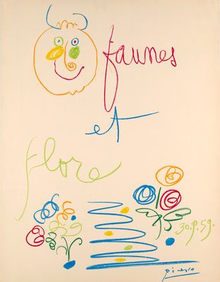 a drawing of a child ' s name and a drawing of a bird