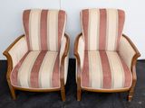 pair of upholstered chairs with striped upholstered upholstered upholstered upholstered upholstered upholstered upholstered upholstered
